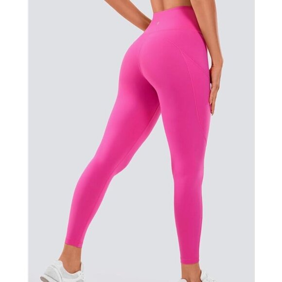 CRZ YOGA Pink Naked Feeling Workout Leggings 25" High Waist Yoga Pants Large - Picture 3 of 13
